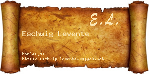 Eschwig Levente névjegykártya